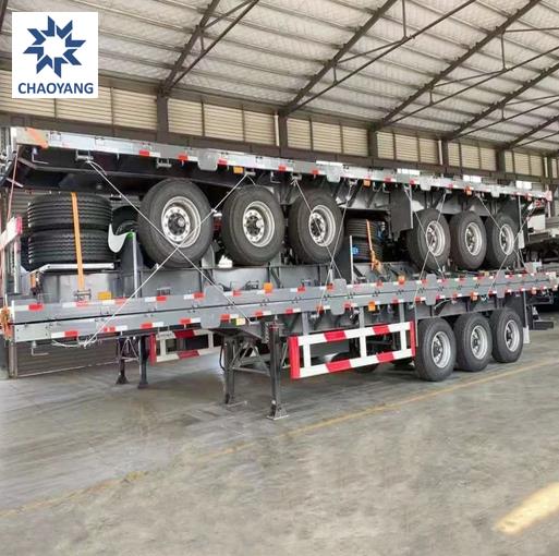 Flat trailer ready for shipment