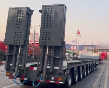 8 axle Extendable lowbed semi trailer